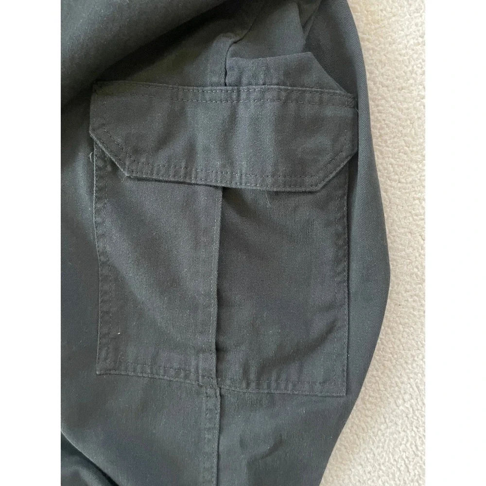 Wrangler Mens 38x30 Workwear Cargo Pants Black Cotton Blend Utility Service
